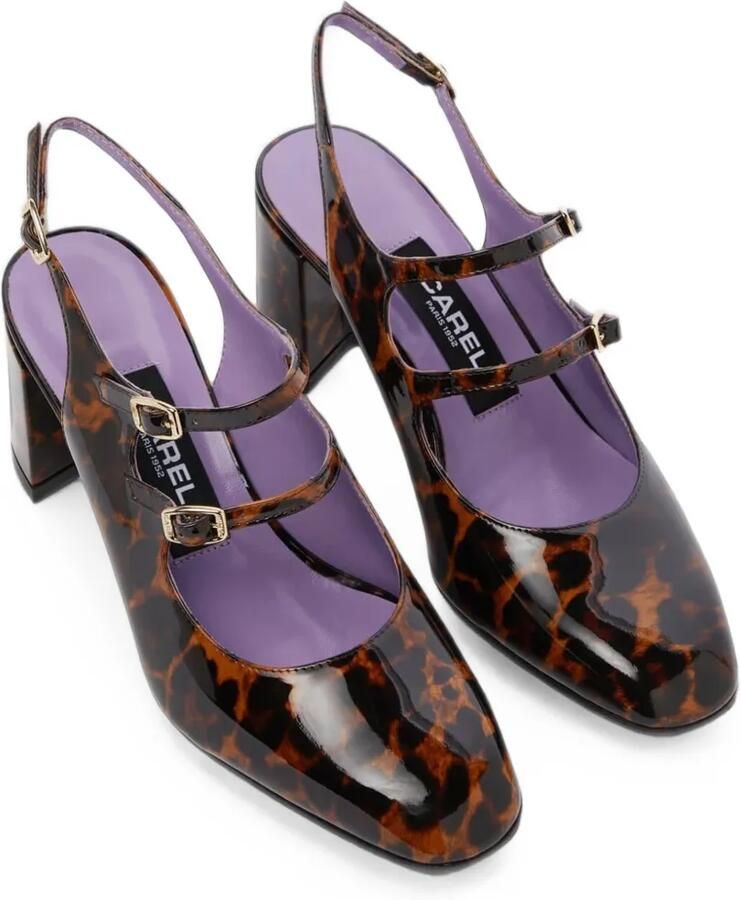Carel Paris Banana slingback pumps met luipaard-print Bruin - Foto 3
