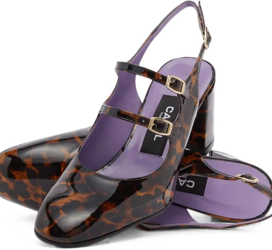 Carel Paris Banana slingback pumps met luipaard-print Bruin - Foto 2