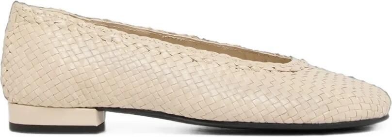Carel Paris Cassis geweven leren ballerina's Beige