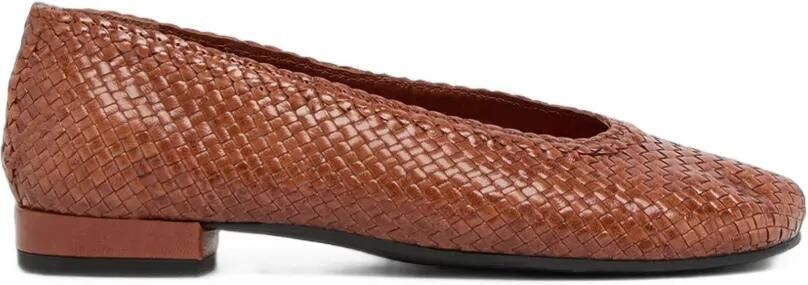 Carel Paris Cassis geweven leren ballerina's Bruin