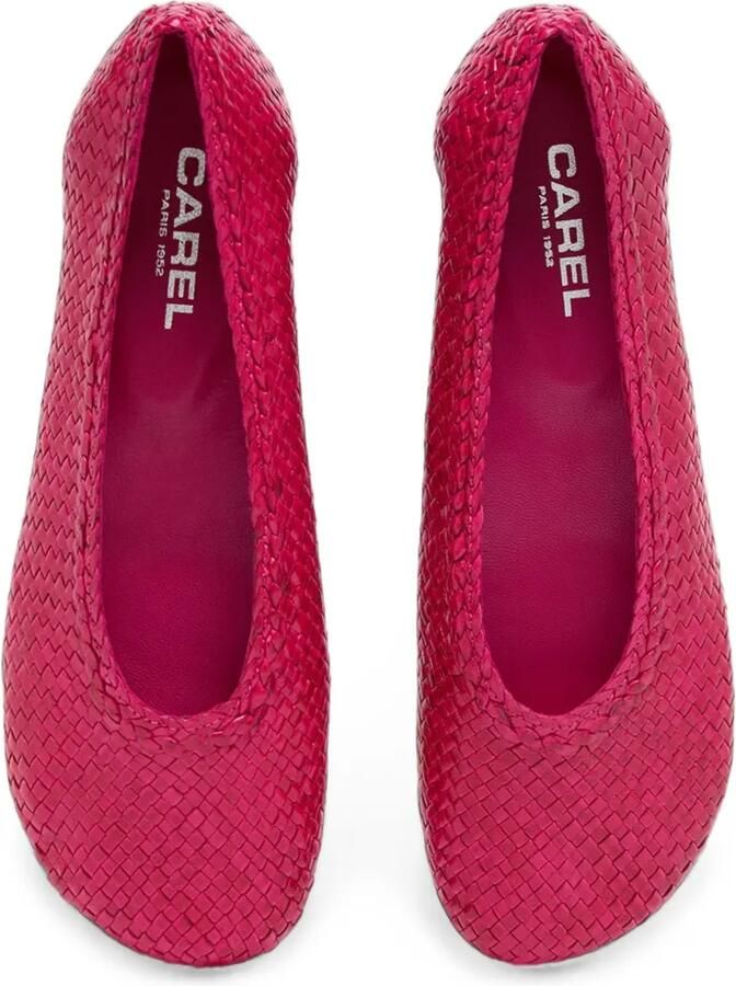 Carel Paris Cassis geweven leren ballerina's Roze - Foto 2
