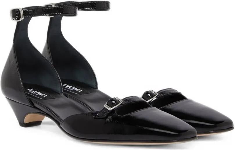 Carel Paris Emma leren ballerina's met gespbandje Zwart - Foto 5