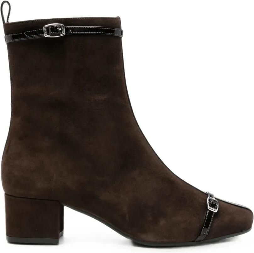 Carel Paris Enkellaarzen met gespdetail Bruin