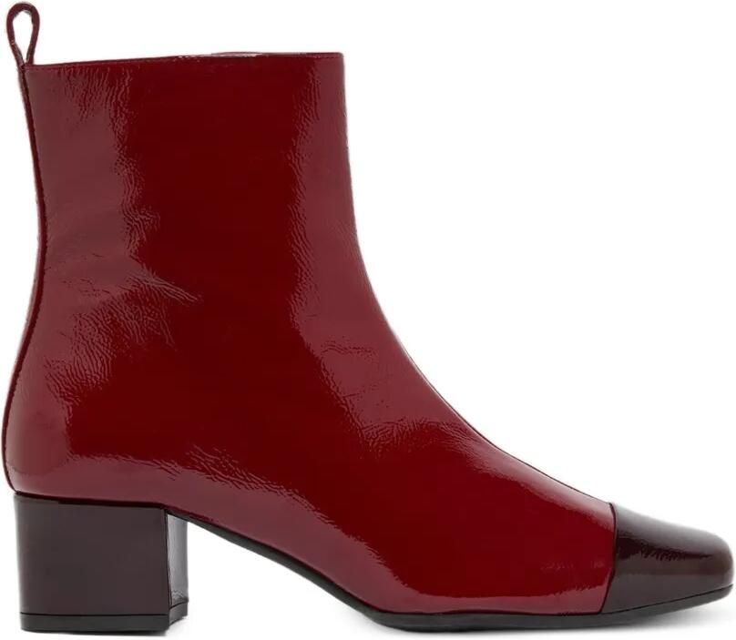 Carel Paris Estime lakleren enkellaarzen Rood