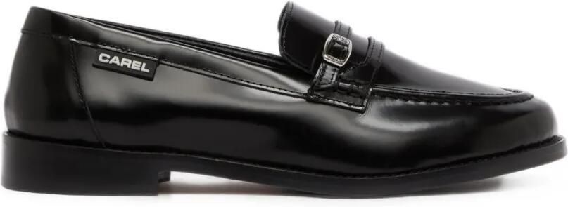 Carel Paris Gina leren loafers met gespbandje Zwart