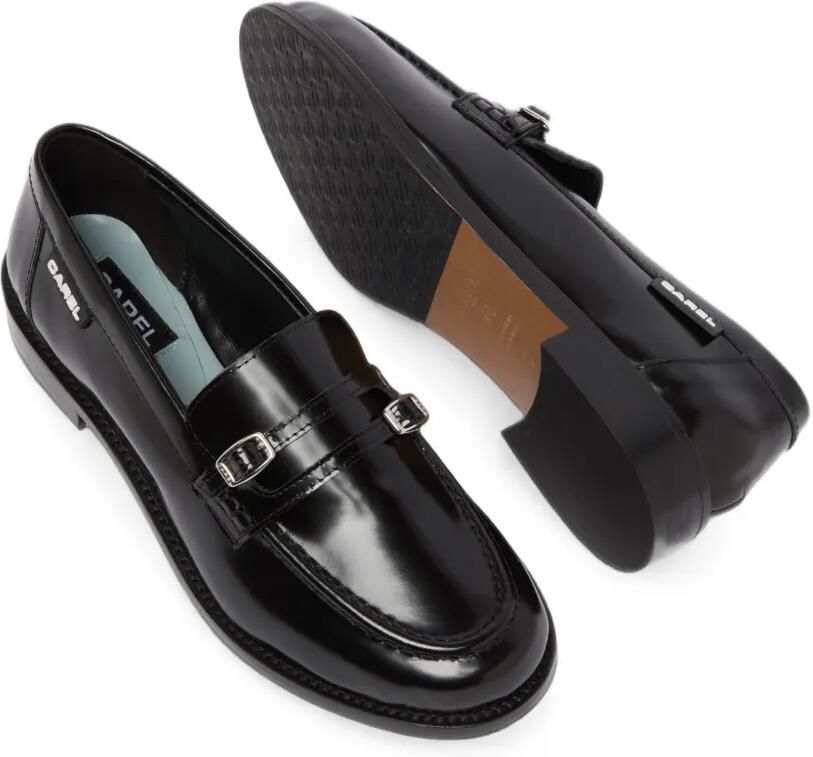 Carel Paris Gina leren loafers met gespbandje Zwart - Foto 3