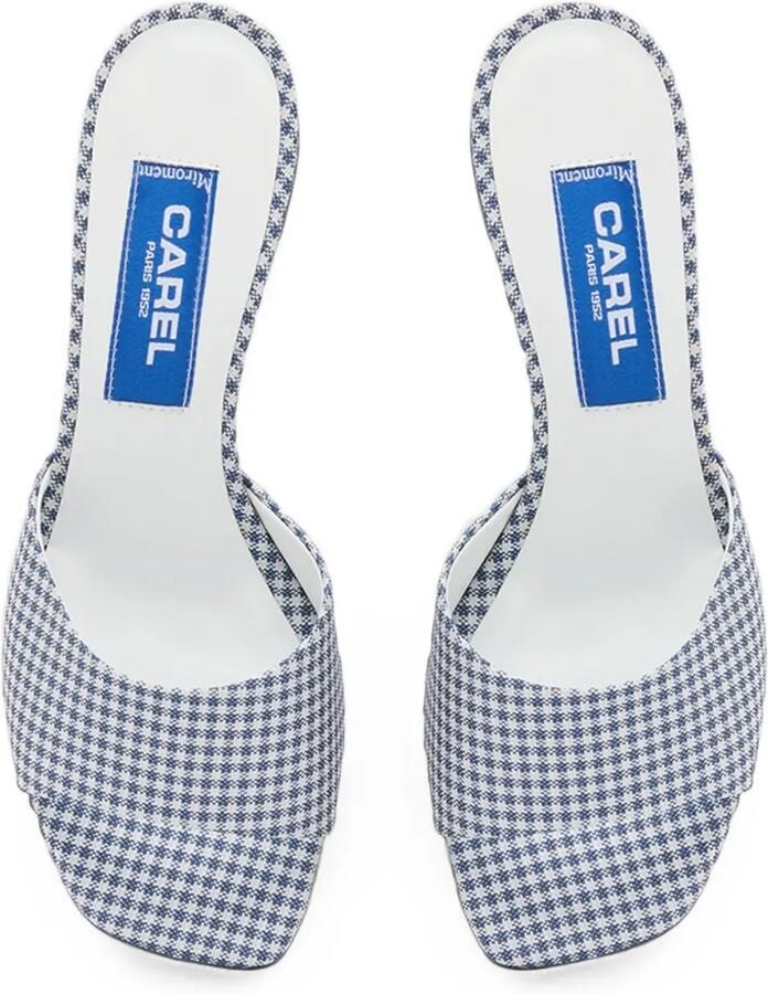 Carel Paris Gina muiltjes met gingham-print Blauw - Foto 4