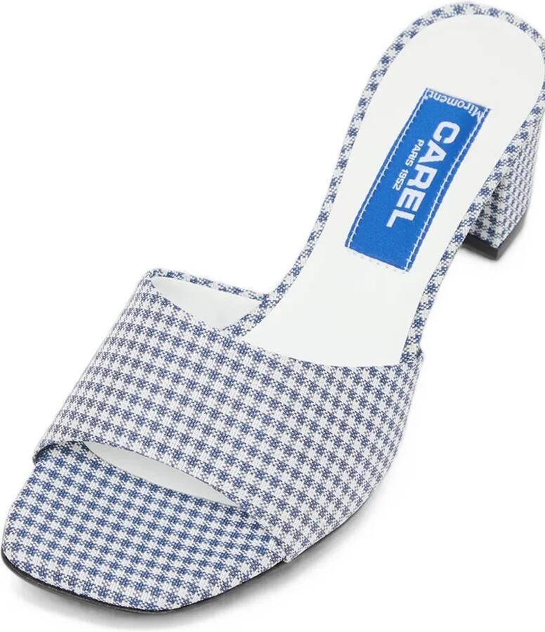 Carel Paris Gina muiltjes met gingham-print Blauw - Foto 2