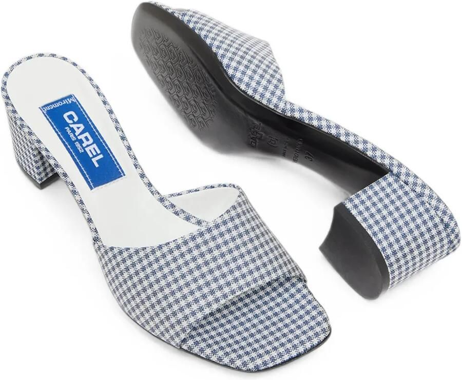 Carel Paris Gina muiltjes met gingham-print Blauw - Foto 3