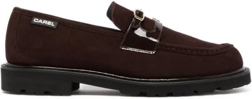 Carel Paris Giovanna suède loafers met gespdetail Bruin