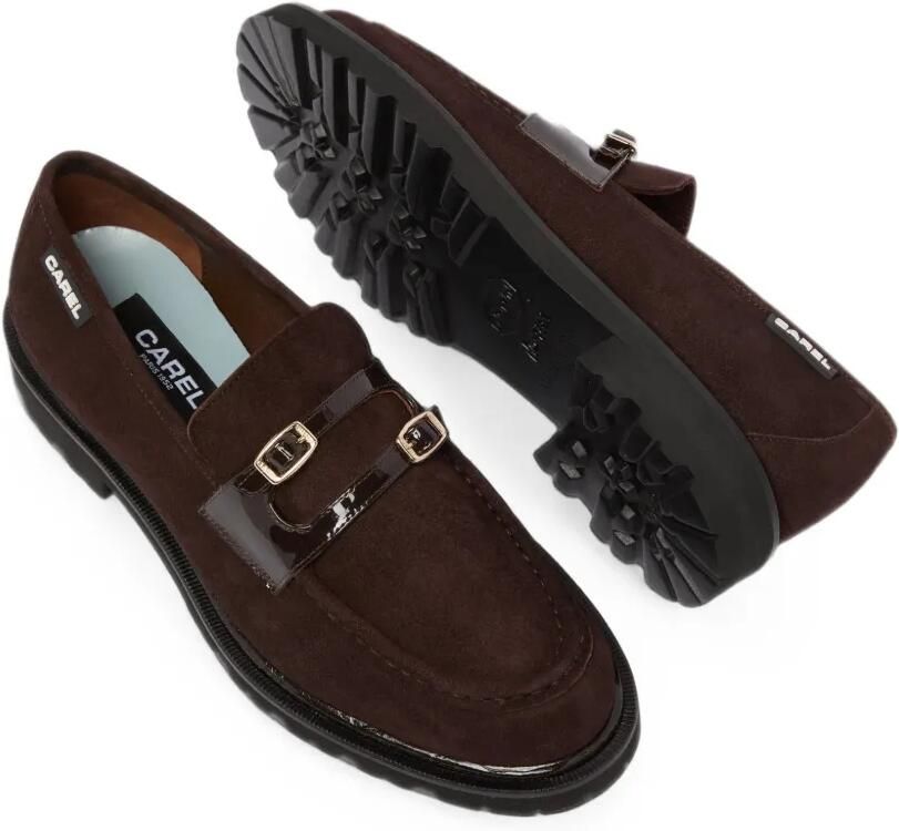 Carel Paris Giovanna suède loafers met gespdetail Bruin - Foto 3