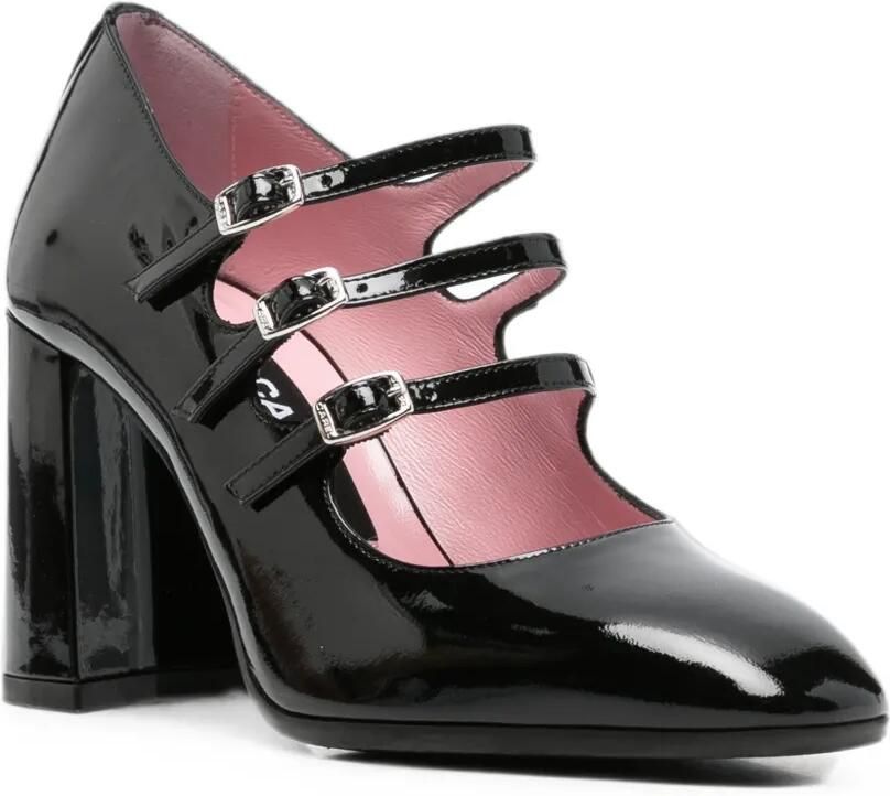 Carel Paris Keel lakleren pumps met drie bandjes Zwart - Foto 2