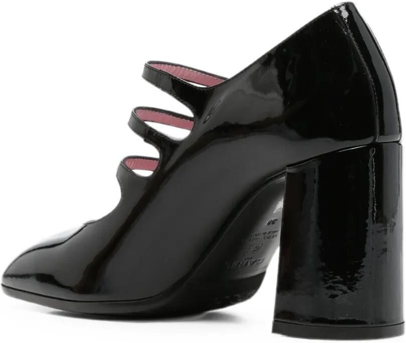 Carel Paris Keel lakleren pumps met drie bandjes Zwart - Foto 3