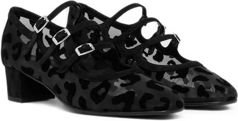 Carel Paris Kina mesh pumps met luipaard-print Zwart - Foto 4