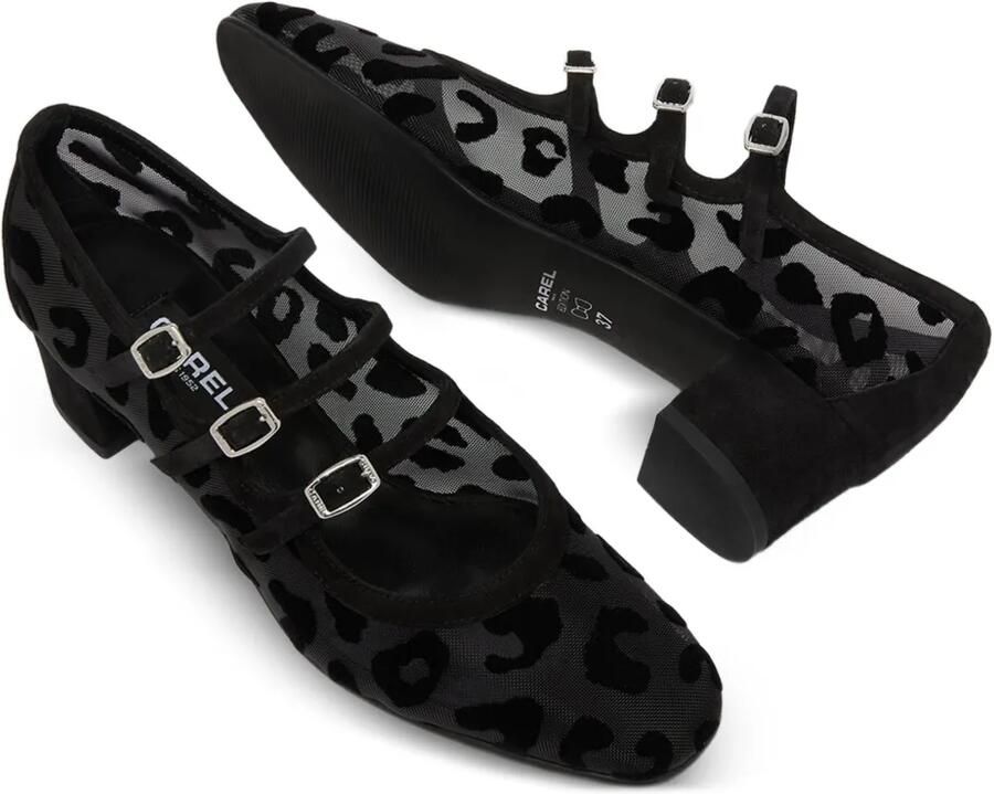 Carel Paris Kina mesh pumps met luipaard-print Zwart - Foto 2
