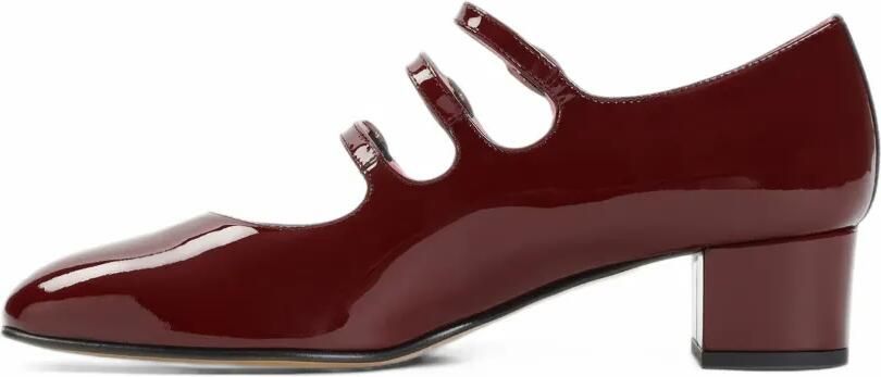 Carel Paris Kina patent-leather block-heel pumps Rood