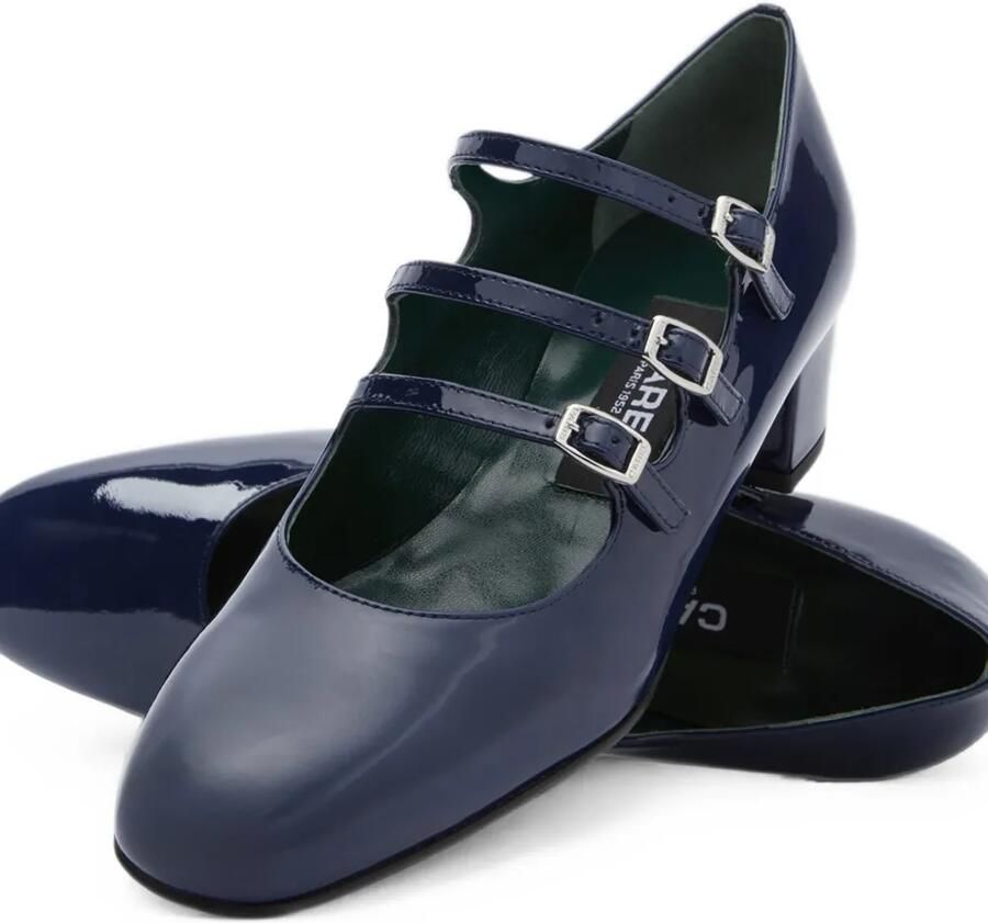 Carel Paris Kina pumps met drie bandjes Blauw - Foto 2