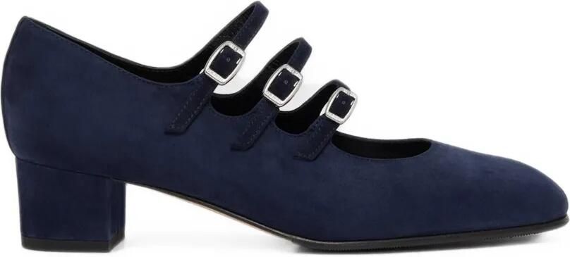 Carel Paris Kina pumps met drie bandjes Blauw