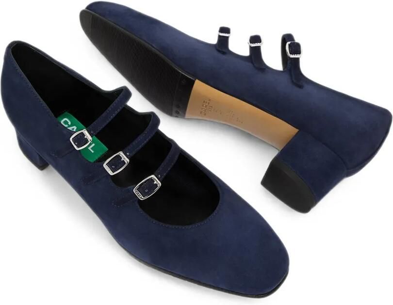 Carel Paris Kina pumps met drie bandjes Blauw - Foto 4