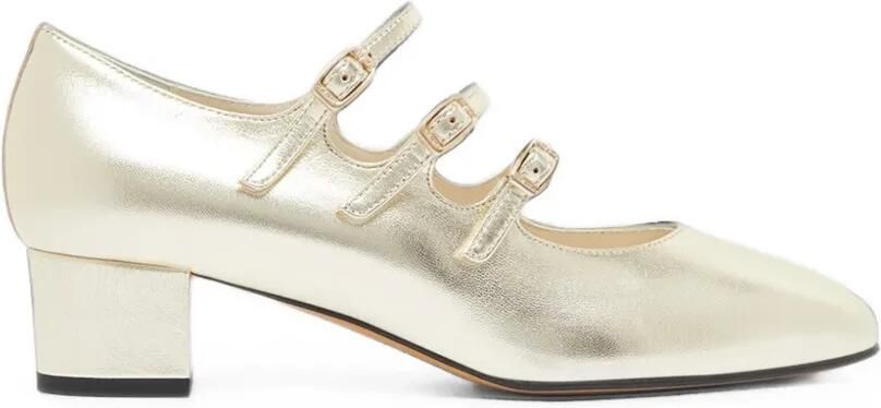 Carel Paris Kina pumps met drie bandjes Goud
