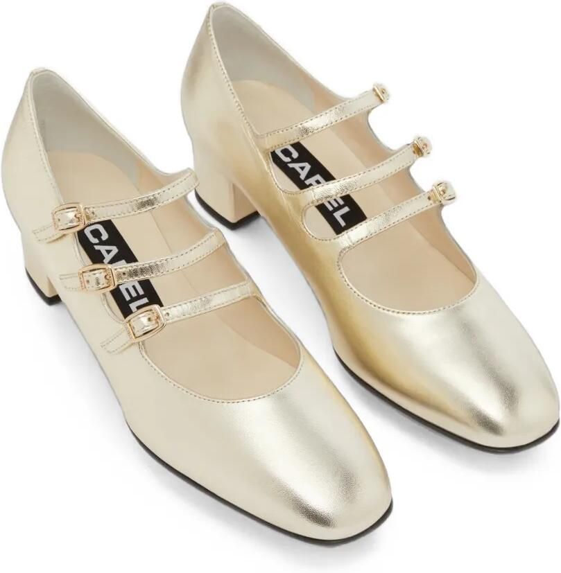 Carel Paris Kina pumps met drie bandjes Goud - Foto 3