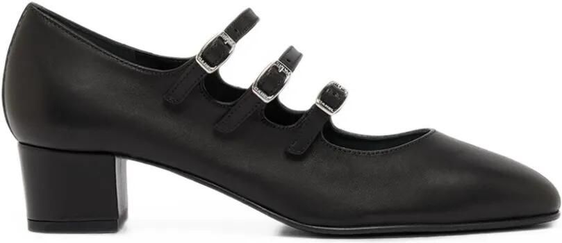 Carel Paris Kina pumps met drie bandjes Zwart