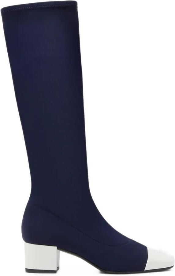 Carel Paris Malaga knielaarzen van stretch-stof Blauw