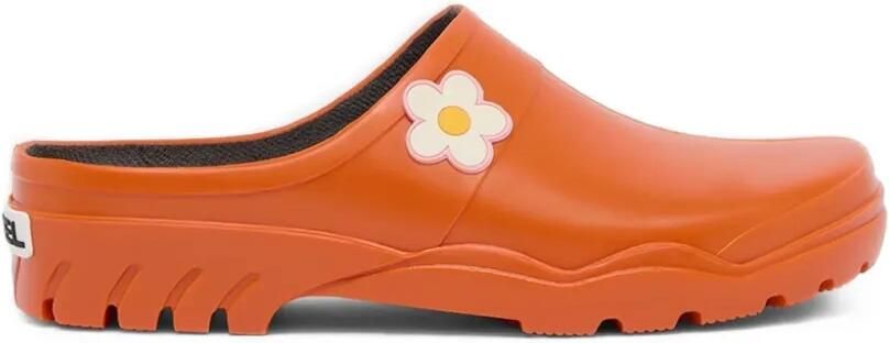 Carel Paris Nectar muiltjes met bloemenpatch Oranje