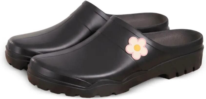 Carel Paris Nectar muiltjes met bloemenpatch Zwart