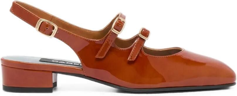 Carel Paris Peche slingback pumps met dubbele bandjes Bruin