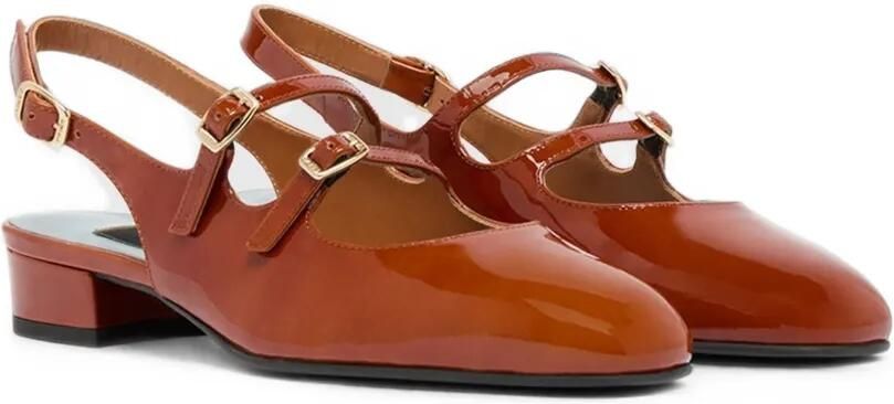 Carel Paris Peche slingback pumps met dubbele bandjes Bruin - Foto 5