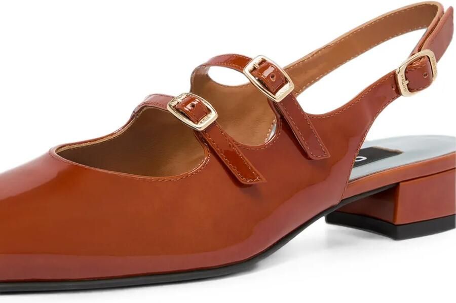 Carel Paris Peche slingback pumps met dubbele bandjes Bruin - Foto 4