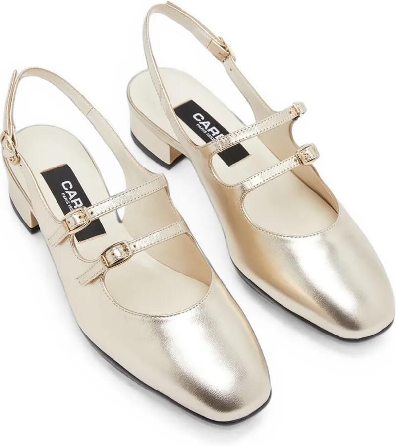 Carel Paris Peche slingback pumps met dubbele bandjes Goud - Foto 2
