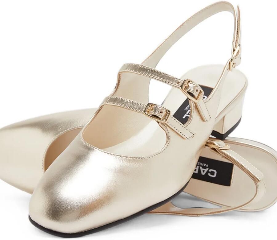Carel Paris Peche slingback pumps met dubbele bandjes Goud - Foto 3