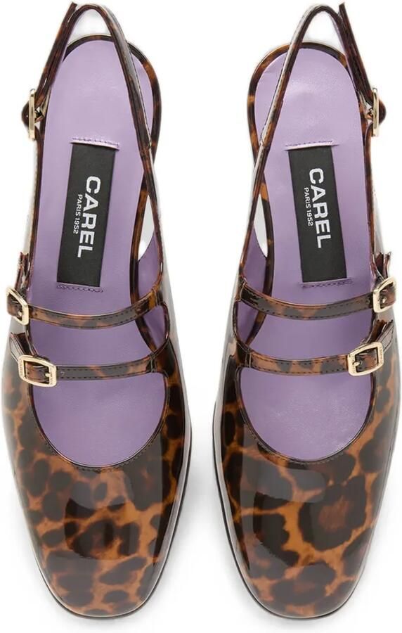 Carel Paris Peche slingback pumps met luipaard-print Bruin - Foto 2