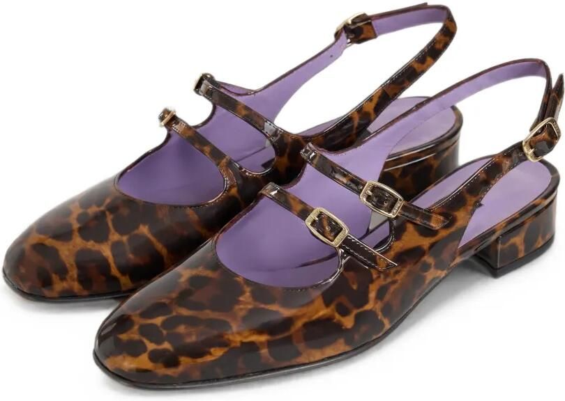 Carel Paris Peche slingback pumps met luipaard-print Bruin - Foto 3