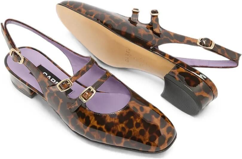 Carel Paris Peche slingback pumps met luipaard-print Bruin - Foto 4