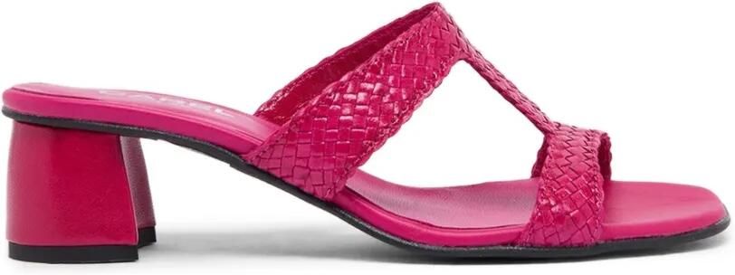 Carel Paris Pyramide T geweven kalfsleren sandalen Roze