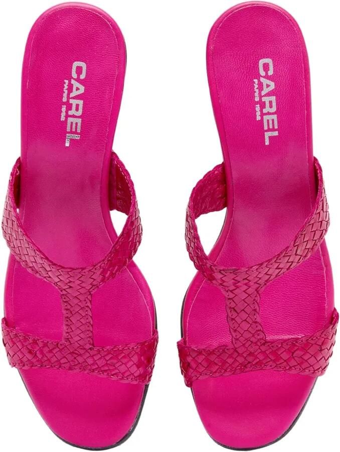 Carel Paris Pyramide T geweven kalfsleren sandalen Roze - Foto 3