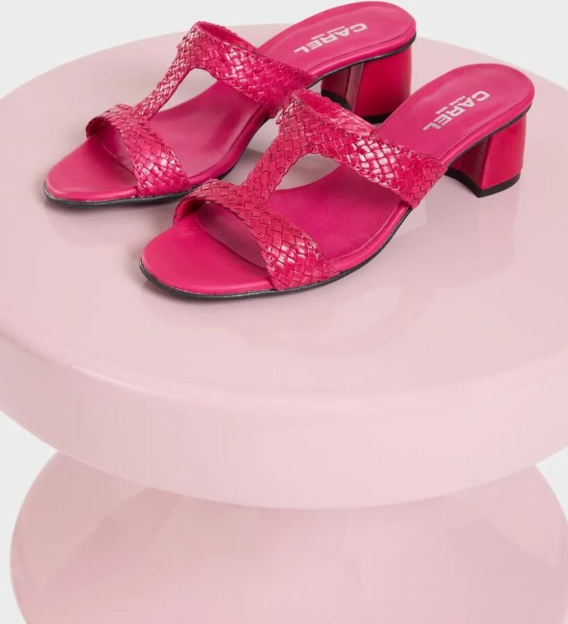 Carel Paris Pyramide T geweven kalfsleren sandalen Roze - Foto 2