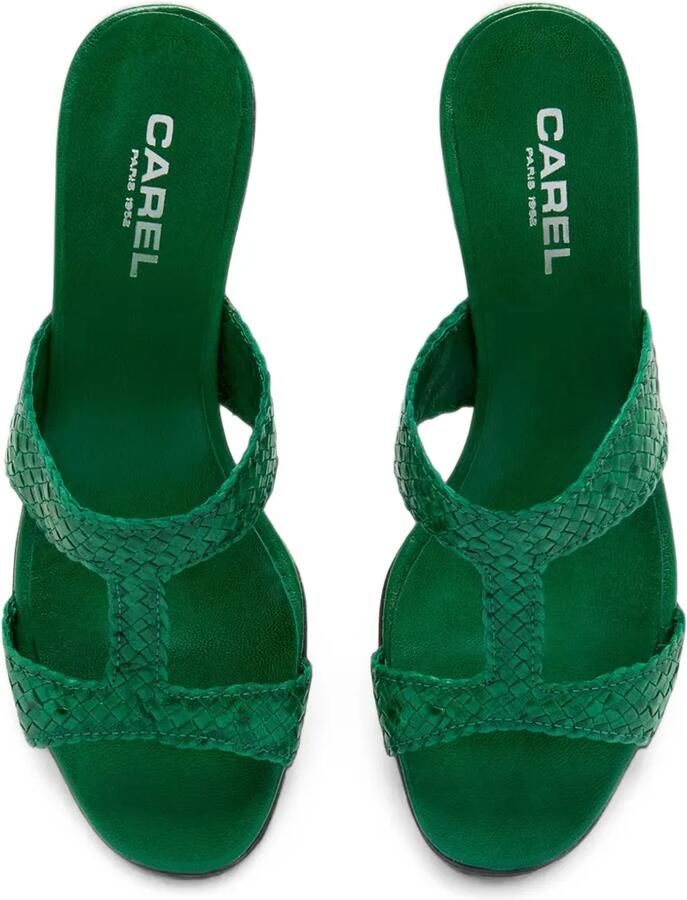 Carel Paris Pyramide T geweven leren sandalen Groen - Foto 2