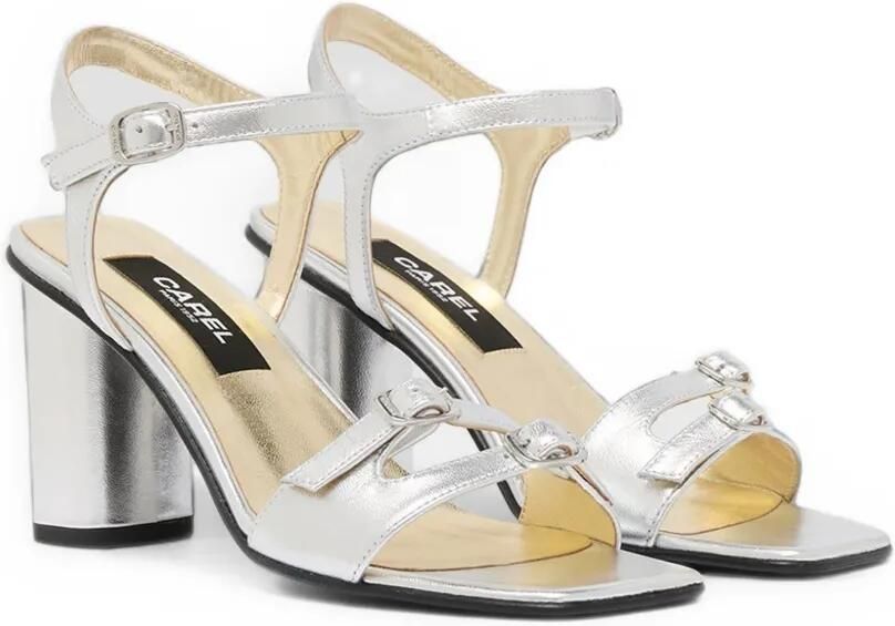 Carel Paris Sandalen met blokhak en drie bandjes Zilver - Foto 5