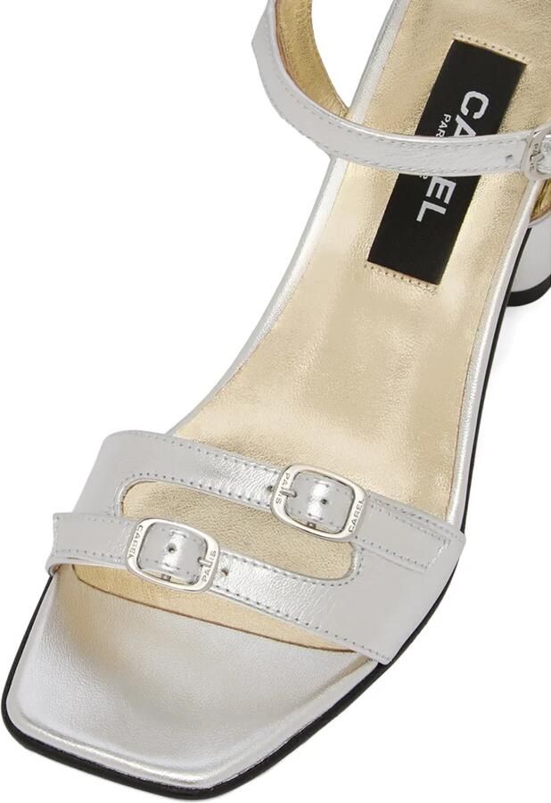 Carel Paris Sandalen met blokhak en drie bandjes Zilver - Foto 4