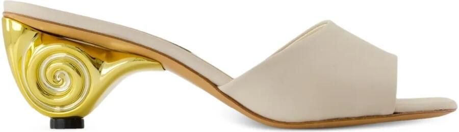 Carel Paris Sandalen met spiraalhak en open neus Beige