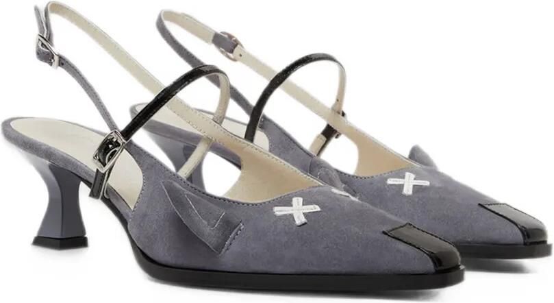 Carel Paris Souris suede slingback pumps Grijs - Foto 4