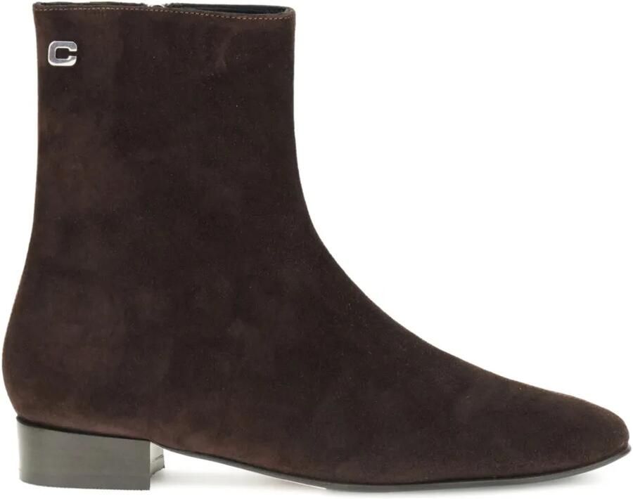 Carel Paris Suède laarzen met ritsdetail Bruin