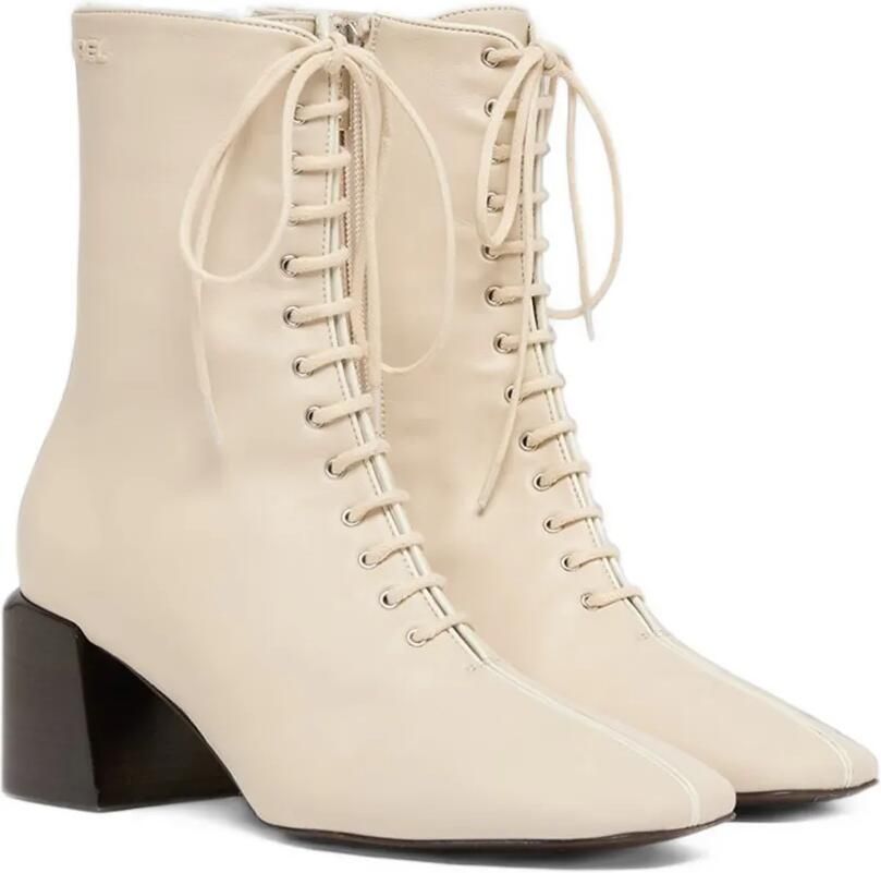 Carel Paris Vivi lace-up leather ankle boots Beige - Foto 3