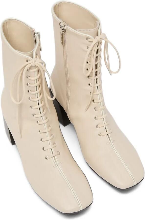 Carel Paris Vivi lace-up leather ankle boots Beige - Foto 4