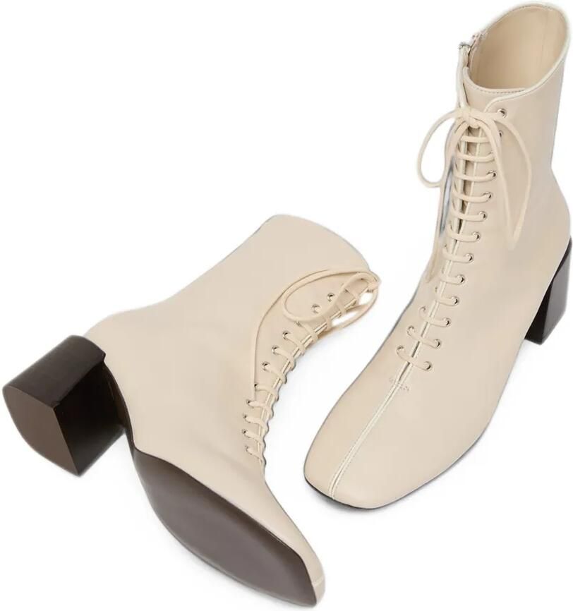 Carel Paris Vivi lace-up leather ankle boots Beige - Foto 2