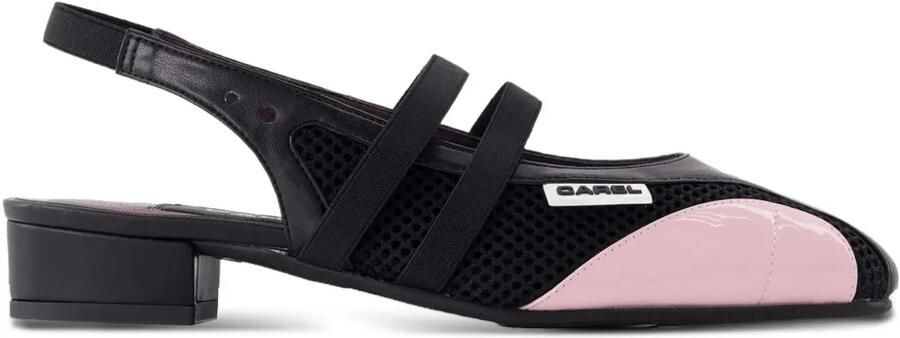 Carel Paris x Maitrepierre mesh slingback pumps Zwart